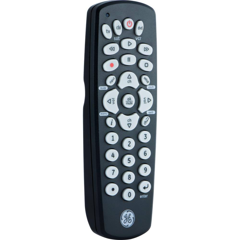 GE 3-Device Universal TV Remote Control in Black 34456