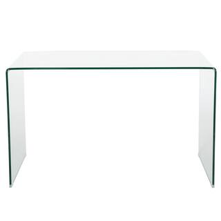 Noble House Javi Clear Tempered Glass Computer Desk 7664