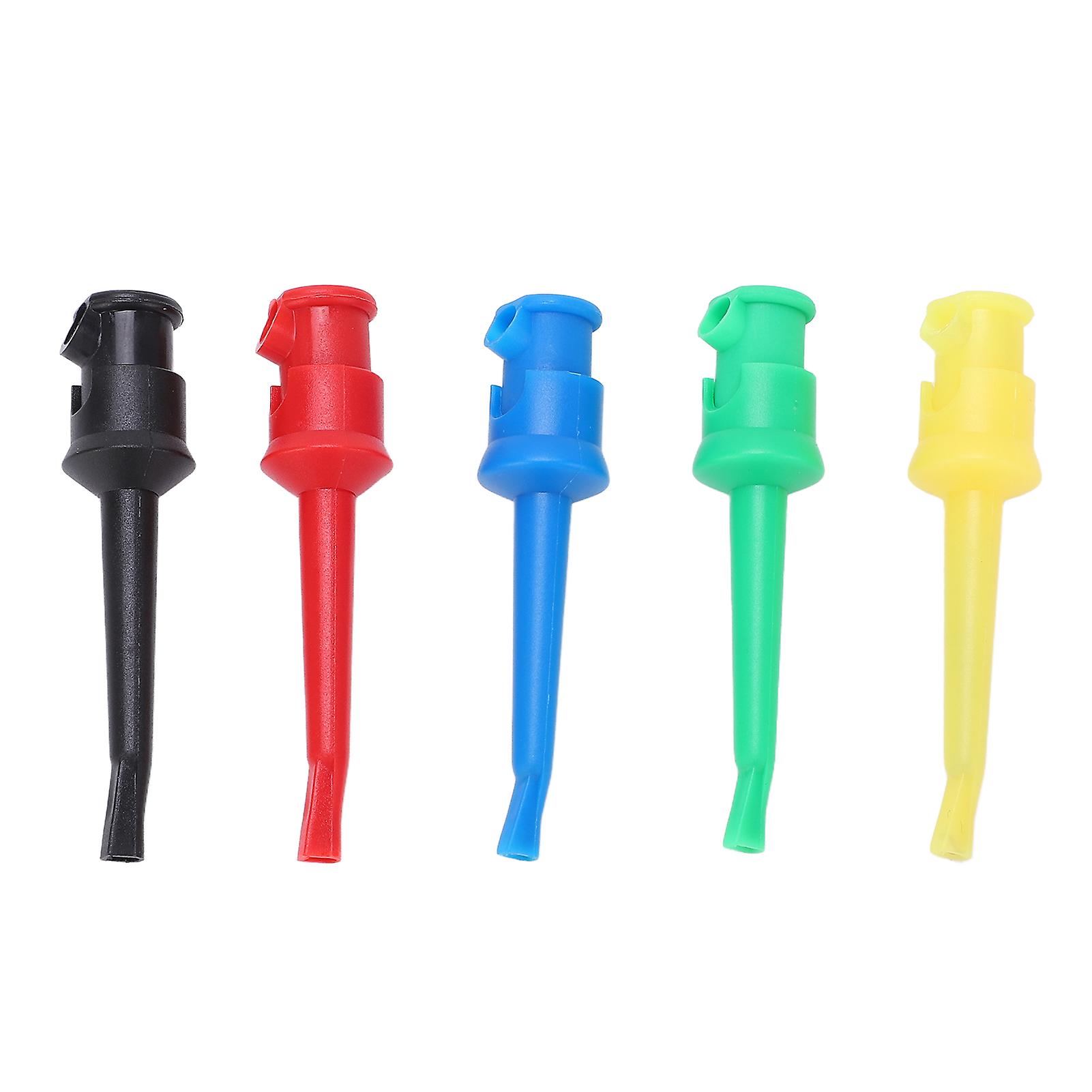 Test Hook Clip 5 Colors Welded Abs Nickel Plated Brass Multimeter Test Probes For Routine Circuit