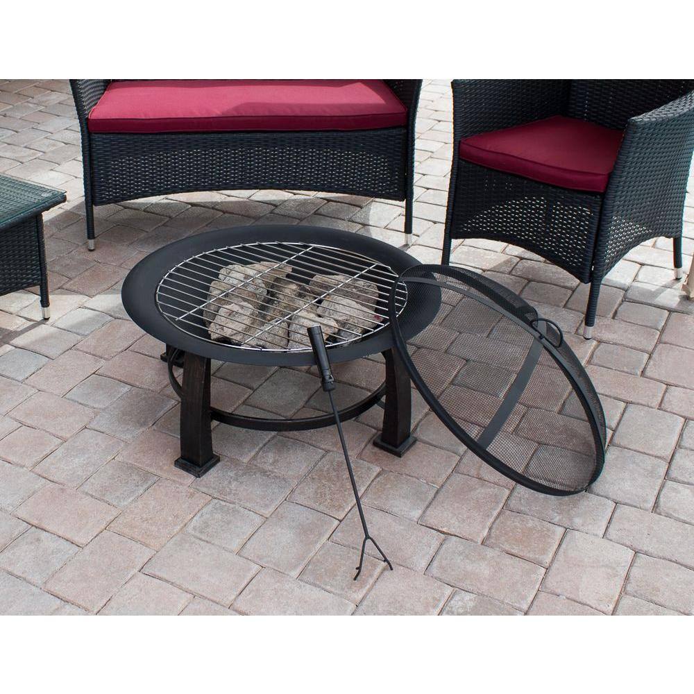 AZ Patio Heaters 30 in. Wood Burning Firepit in Black FT-235