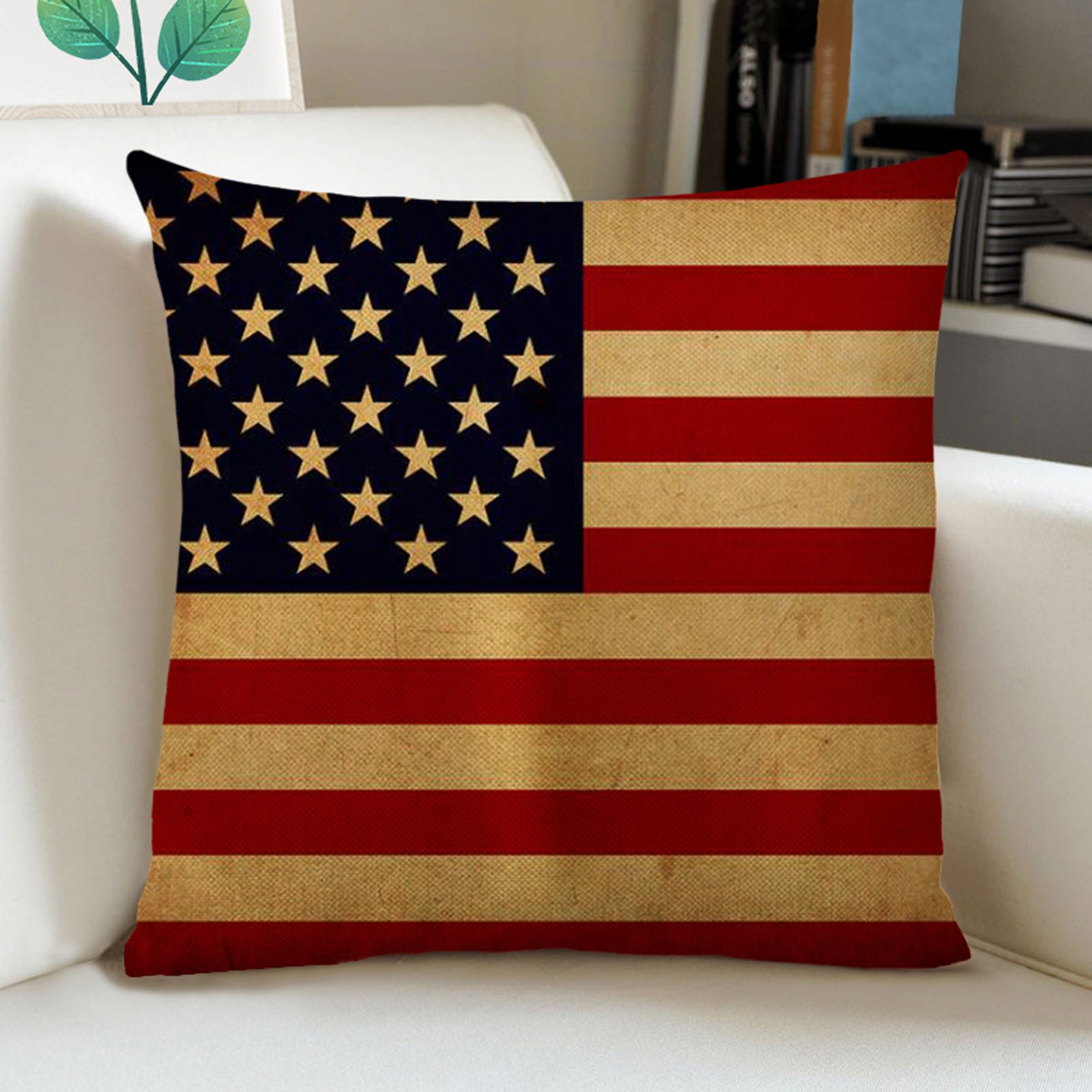 Fridja 1pcs 4th of July Pillow Cover, Patriotic Throw Cushion Cover, American Flag Pillow Case, Independence Day Cushion Case for Sofa, Couch, Bedroom Home Decoration, 18