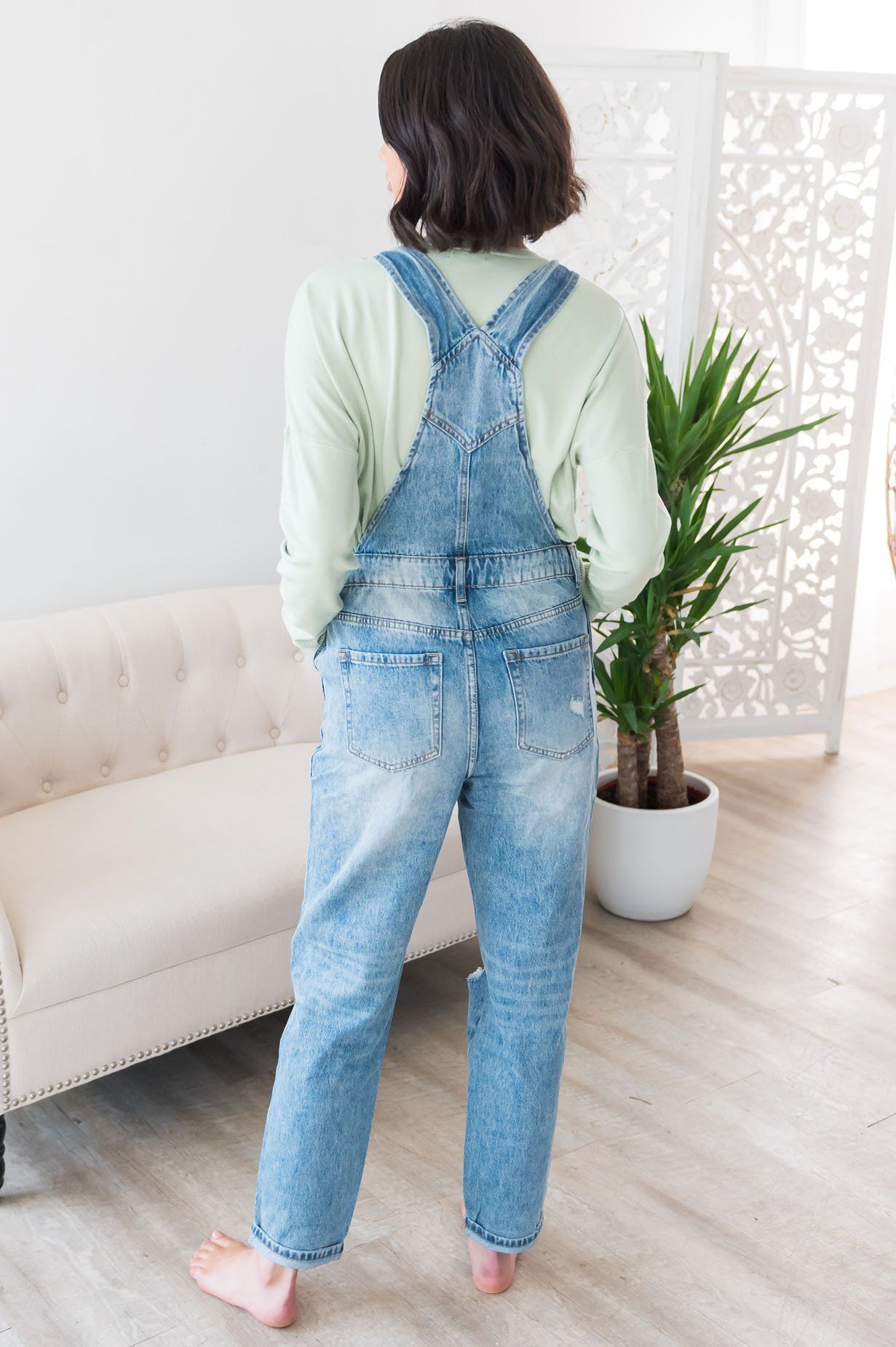 The Paris Modest Denim Overalls