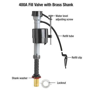 Fluidmaster 400A Universal Toilet Flush Valve with Brass Shank 400A-036-T15