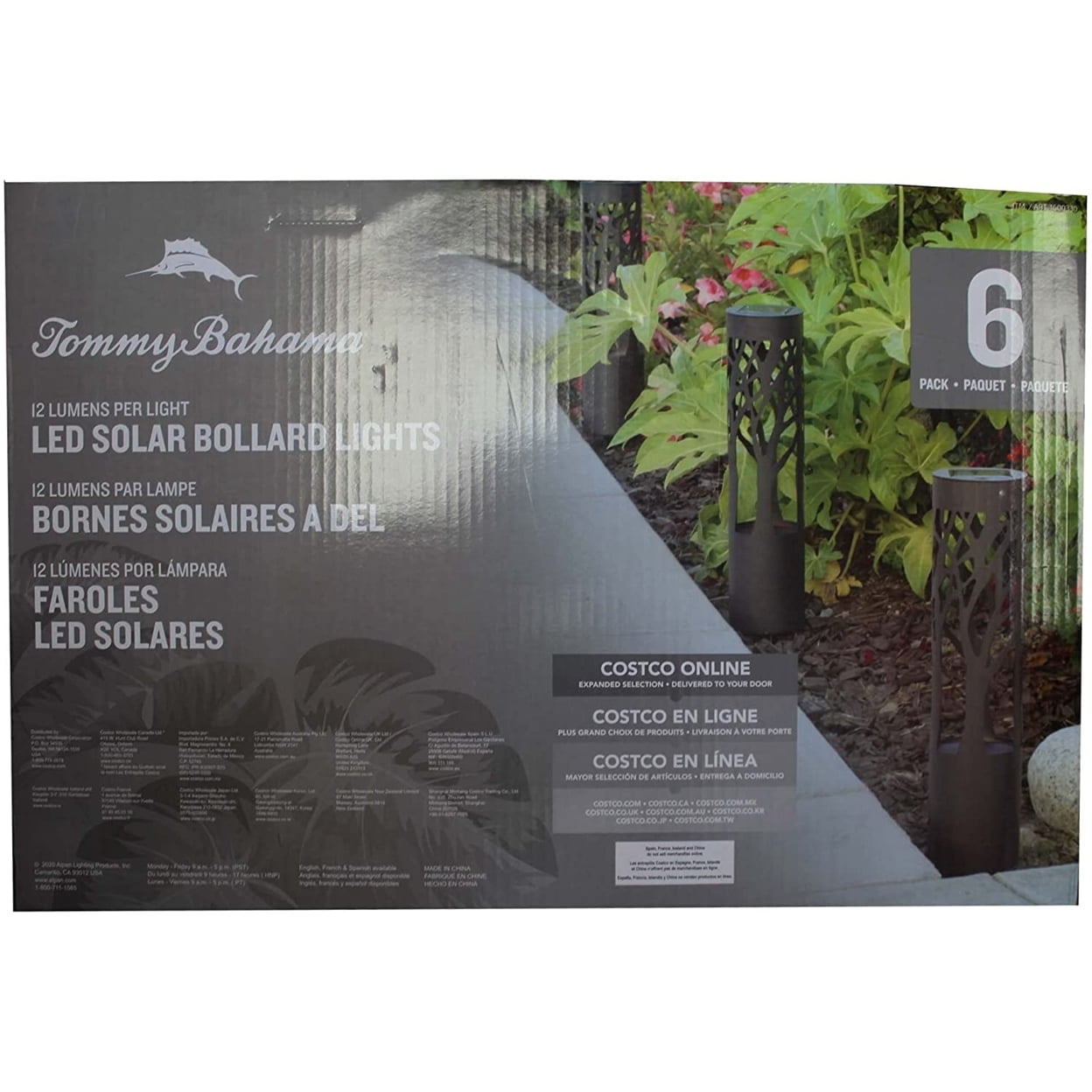 Tommy Bahama Solar Pathway Bollard Lights, 6 Count