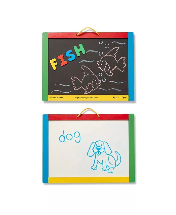 Melissa and Doug Melissa and Doug Magnetic Chalkboard and Dry-Erase Board With 36 Magnets  Chalk  Eraser  and Dry-Erase Pen