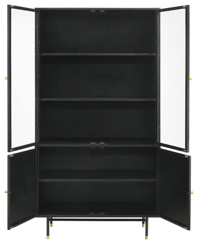 Santiago Rectangular 4 door Cabinet Matte Black   Modern   Accent Chests And Cabinets   by Modon  Houzz