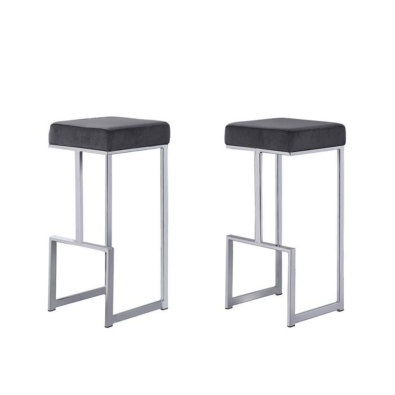 Best Master Furniture Dorrington Velvet Backless Bar Stool (Set of 2)