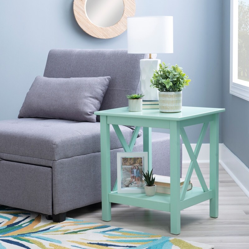 Ripplewood Farmhouse X Base Side End Table