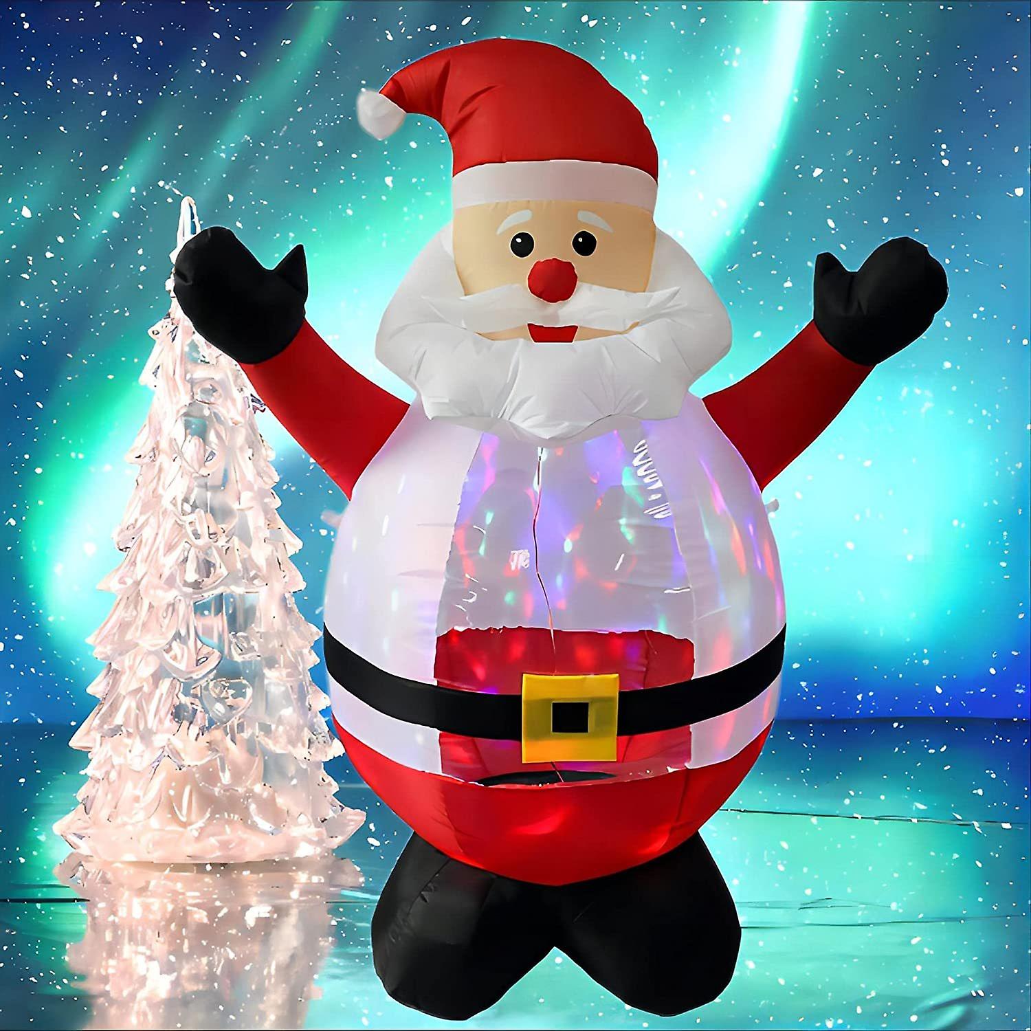 6ft Santa Claus Open Arms Christmas Inflatable Decorations Outdoor Indoor Holiday Decorations， Blow Up Lighted Yard Lawn Decor