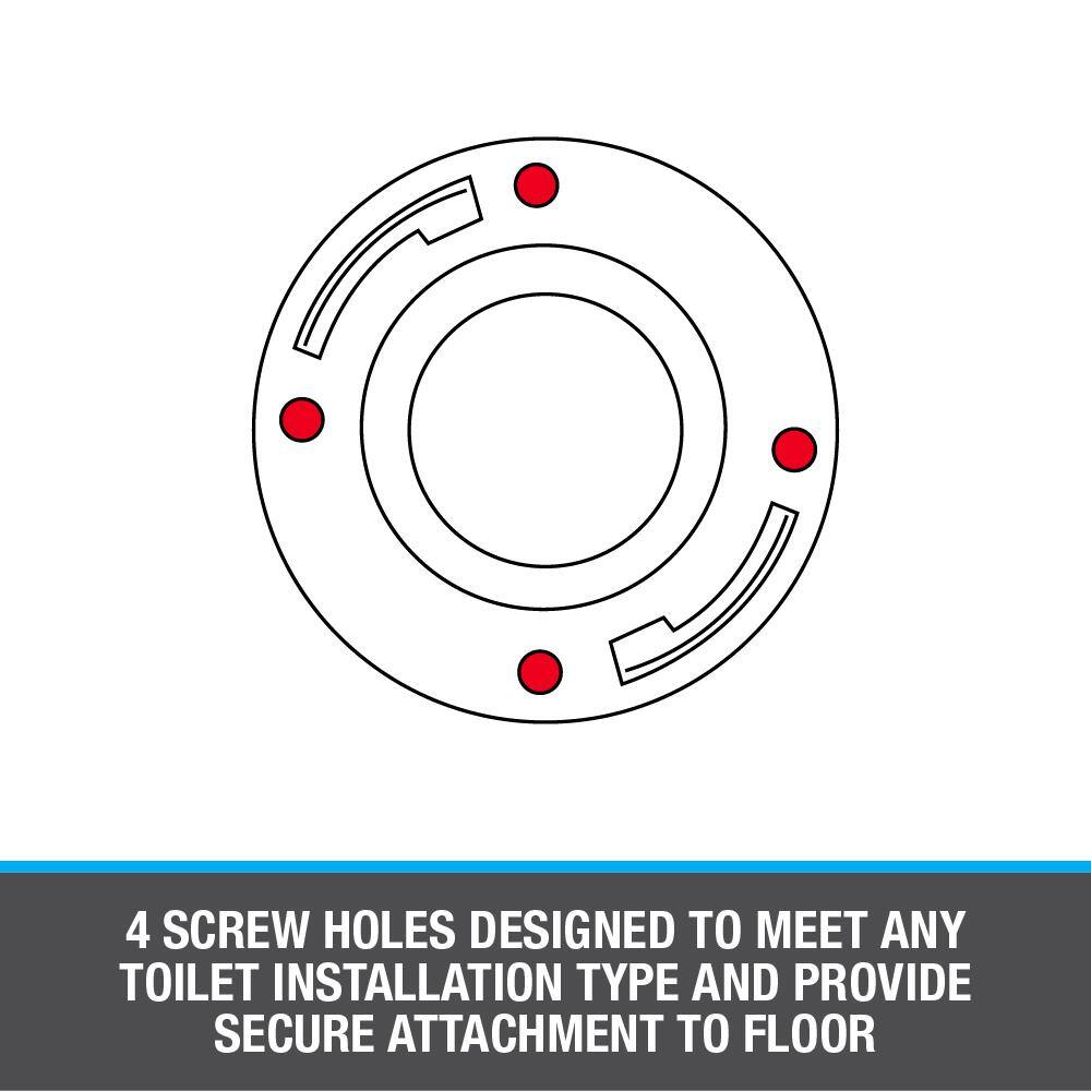 Oatey Fast Set 3 in. Outside Fit 4 in. Inside Fit ABS Open Hub Toilet Flange with Plastic Ring 435022