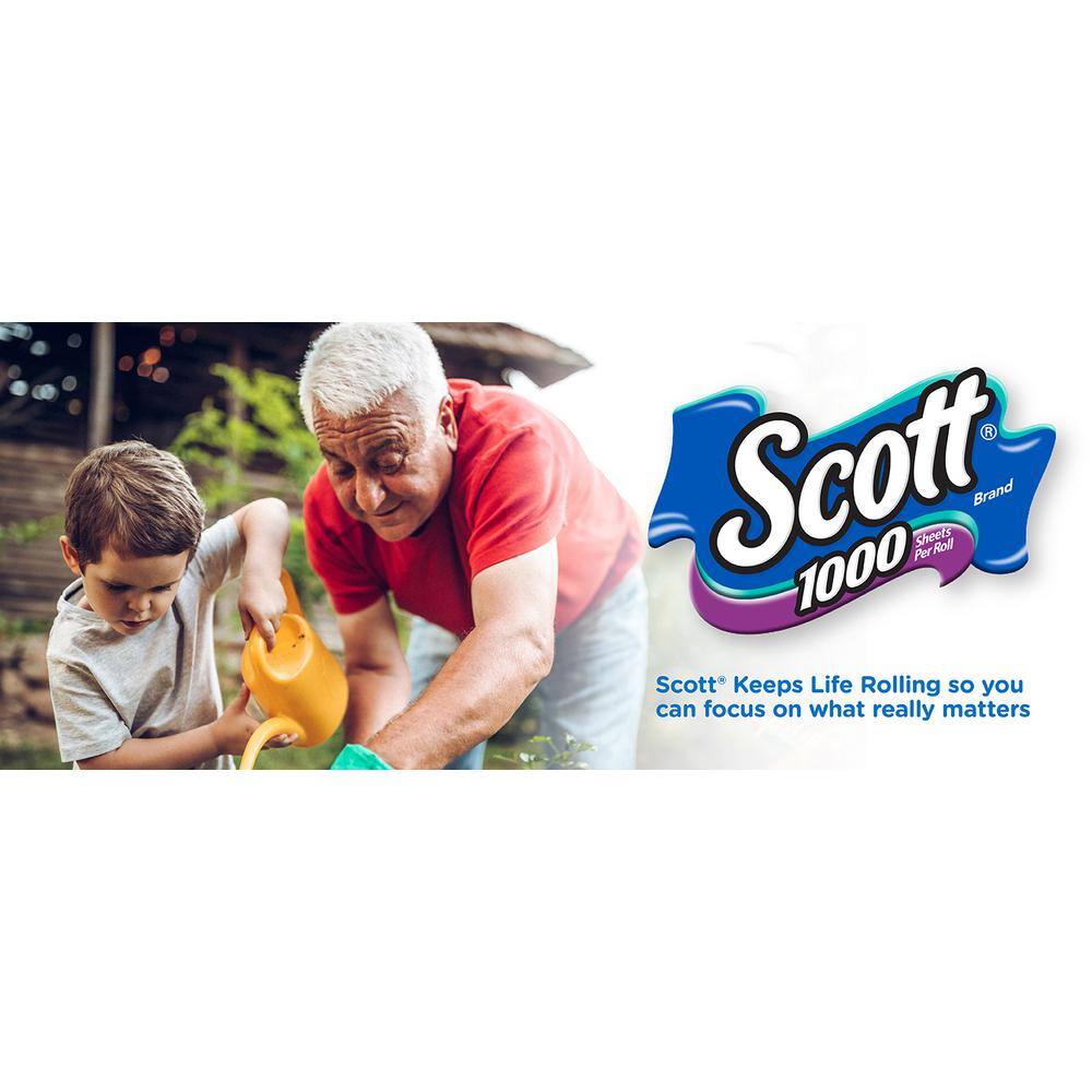 Scott White Toilet Tissue (1000-Sheet 12 Rolls Per Pack) (8-Pack) 10060