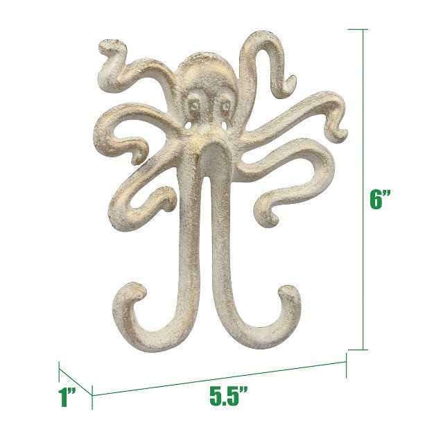 Octopus Double Cast Iron Hook Wall Decor Stonebriar Collection