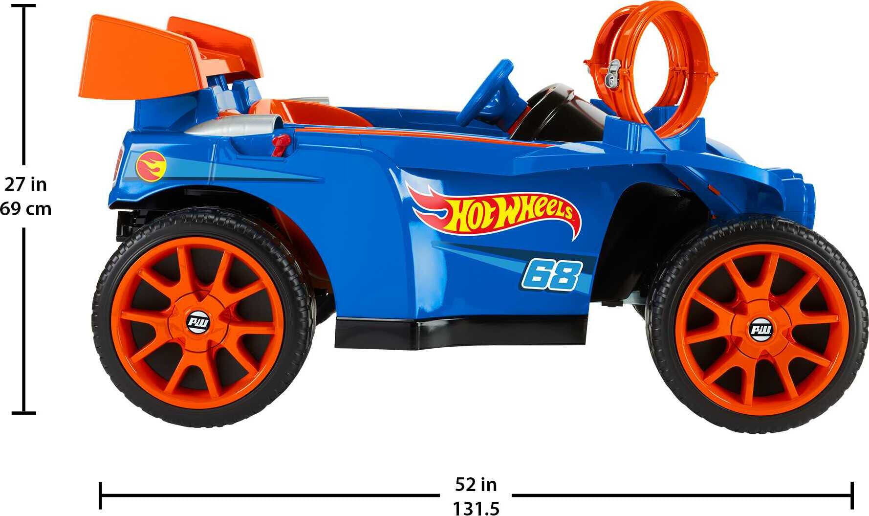 Power Wheels Hot Wheels Racer Battery-Powered Ride-On and Vehicle Playset with 5 Toy Cars