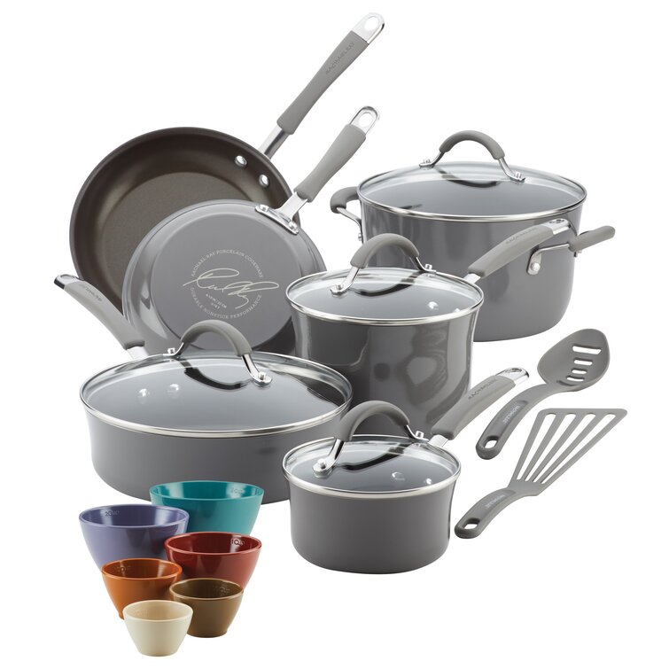 Rachael Ray Cucina Nonstick Cookware and Prep Bowl Set, 12-Piece