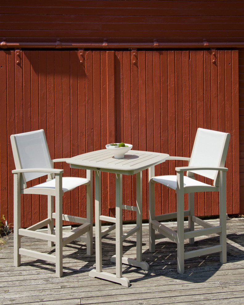 Polywood Coastal 3 Piece Bar Set   Transitional   Outdoor Pub And Bistro Sets   by POLYWOOD  Houzz