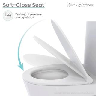 Swiss Madison Dreux 1-piece 0.951.26 GPF Dual Flush Elongated Toilet in Glossy White Seat Included SM-1T181