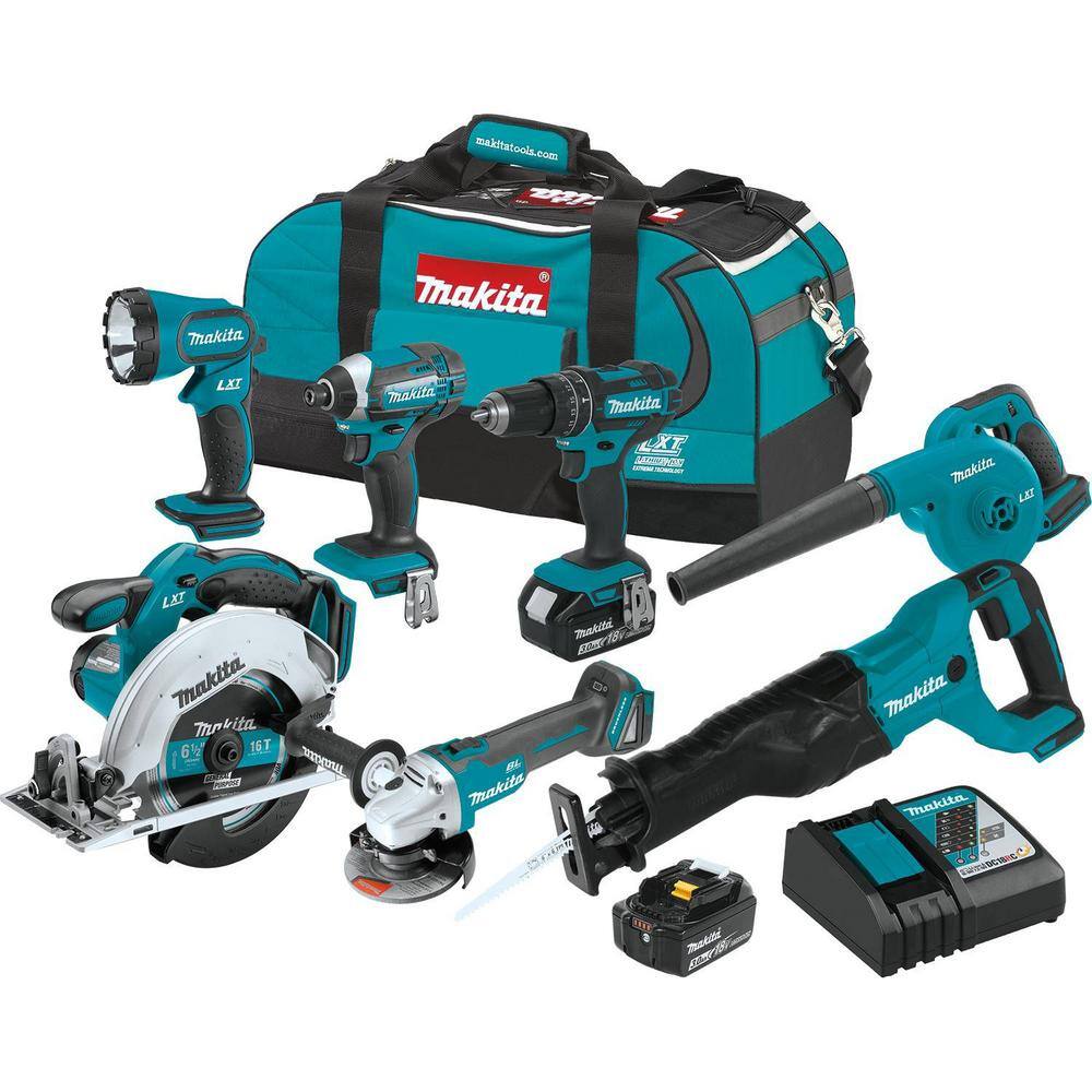 Makita 18V LXT Lithium-Ion Cordless Combo Kit (7-Piece) XT706