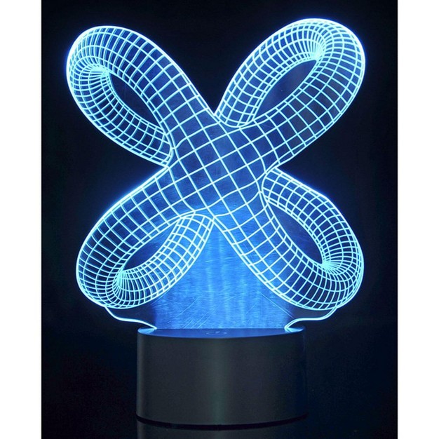 Link 3d Crisscross Rings Laser Cut Precision Multi Colored Led Night Light Lamp Great For Bedrooms Dorms Dens Offices And More Black