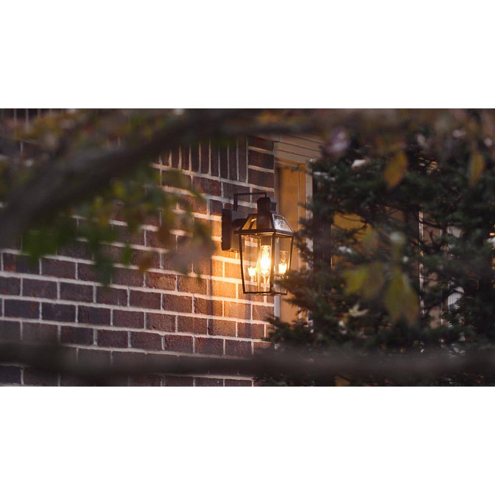 SECUR360 Wi-Fi Connected Black Wired Voice Activated Motion Sensing Outdoor Sconce HZ-9000-BK