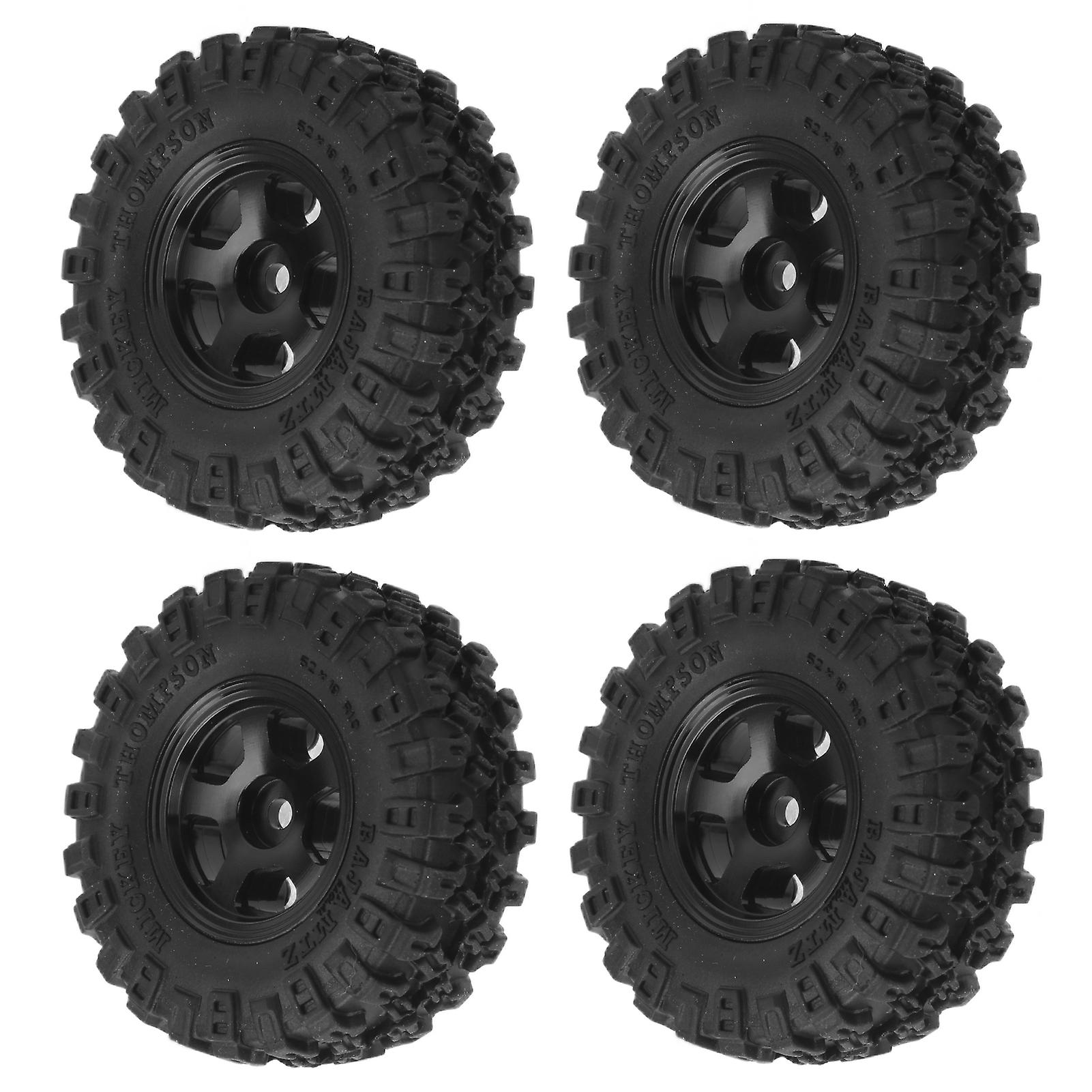 4 Pcs Rc Tires Wearresisting Rubber 1/24 Simulation Model Car Tire Cover For Axial Scx24black