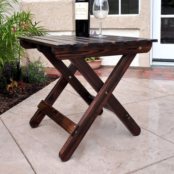 Sherwood Assembled Outdoor Wood Square Collapsible Folding Table