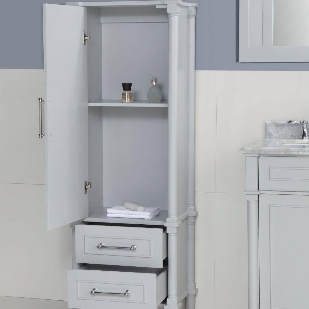 Home Decorators Collection Aberdeen 20-34 in. W x 14-12 in. D x 60 in. H Bathroom Linen Cabinet in Dove Grey 8104000270