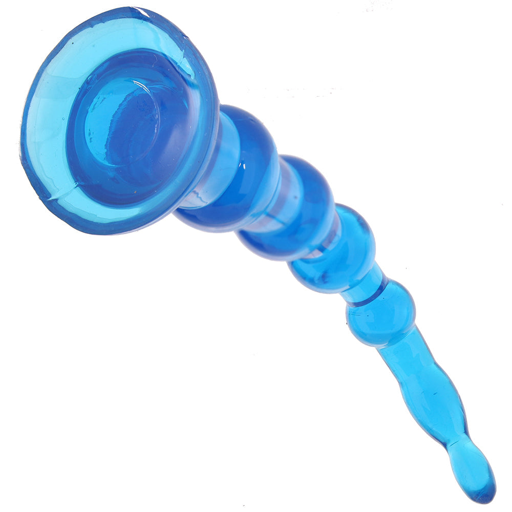 Blue Line 8.5 Inch Anal Beads With Suction Base