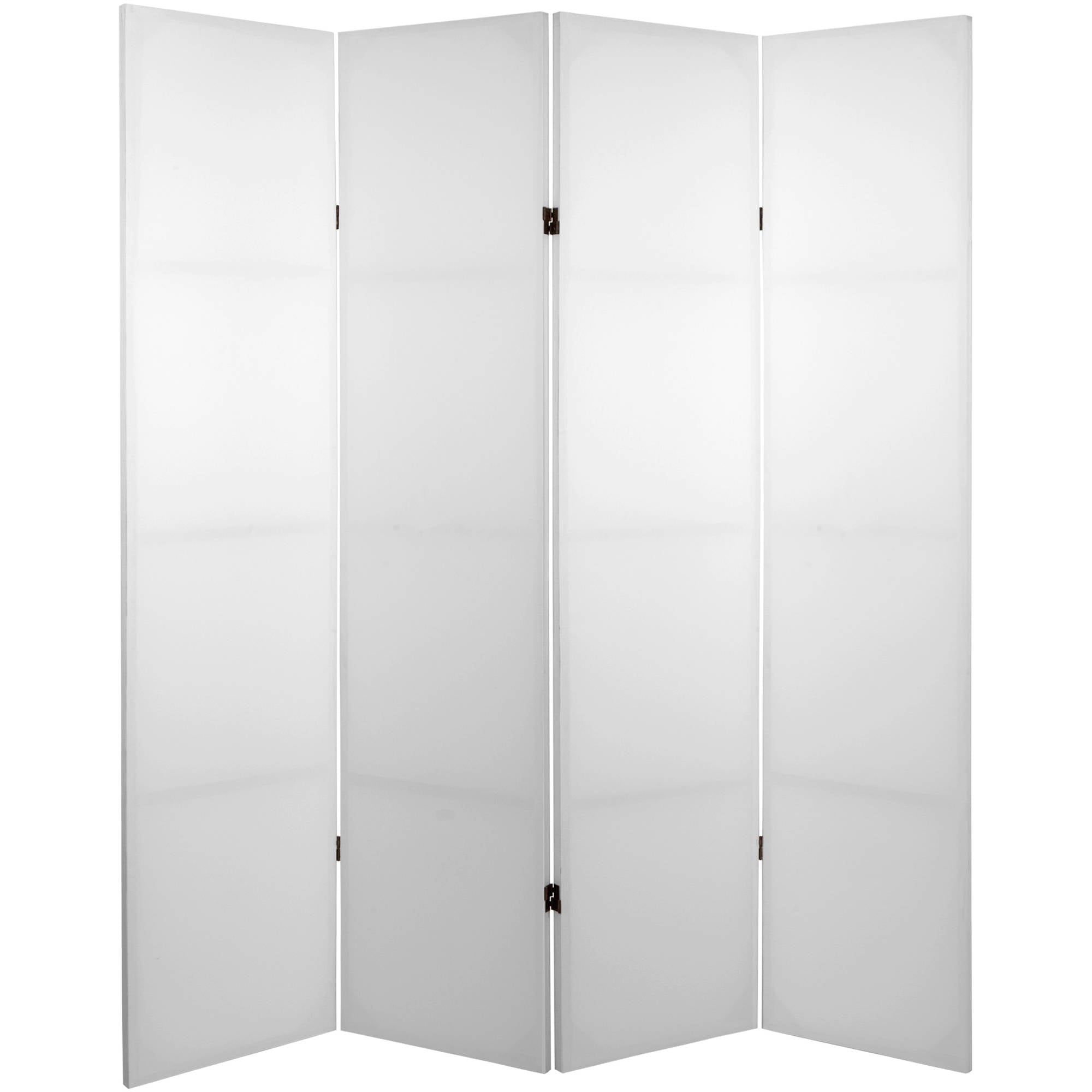 Oriental Furniture 6 Ft Tall 'Do It Yourself' Canvas Room Divider, 4 Panel, White