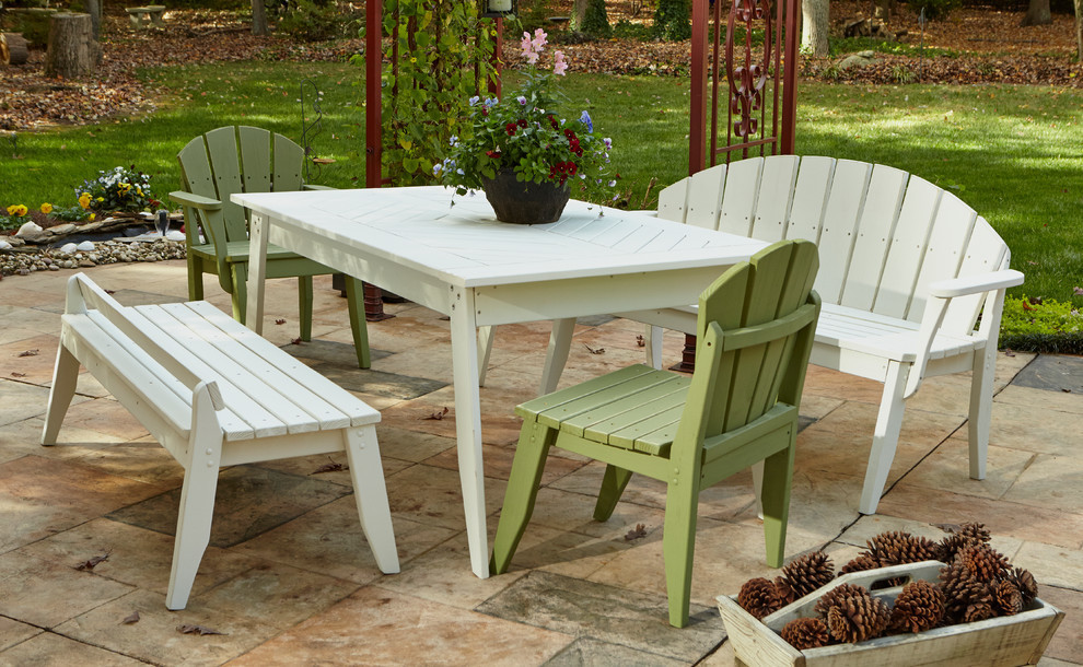 Plaza 3 Seat Bench No Back  Natural   Contemporary   Outdoor Benches   by uwharrie chair  Houzz