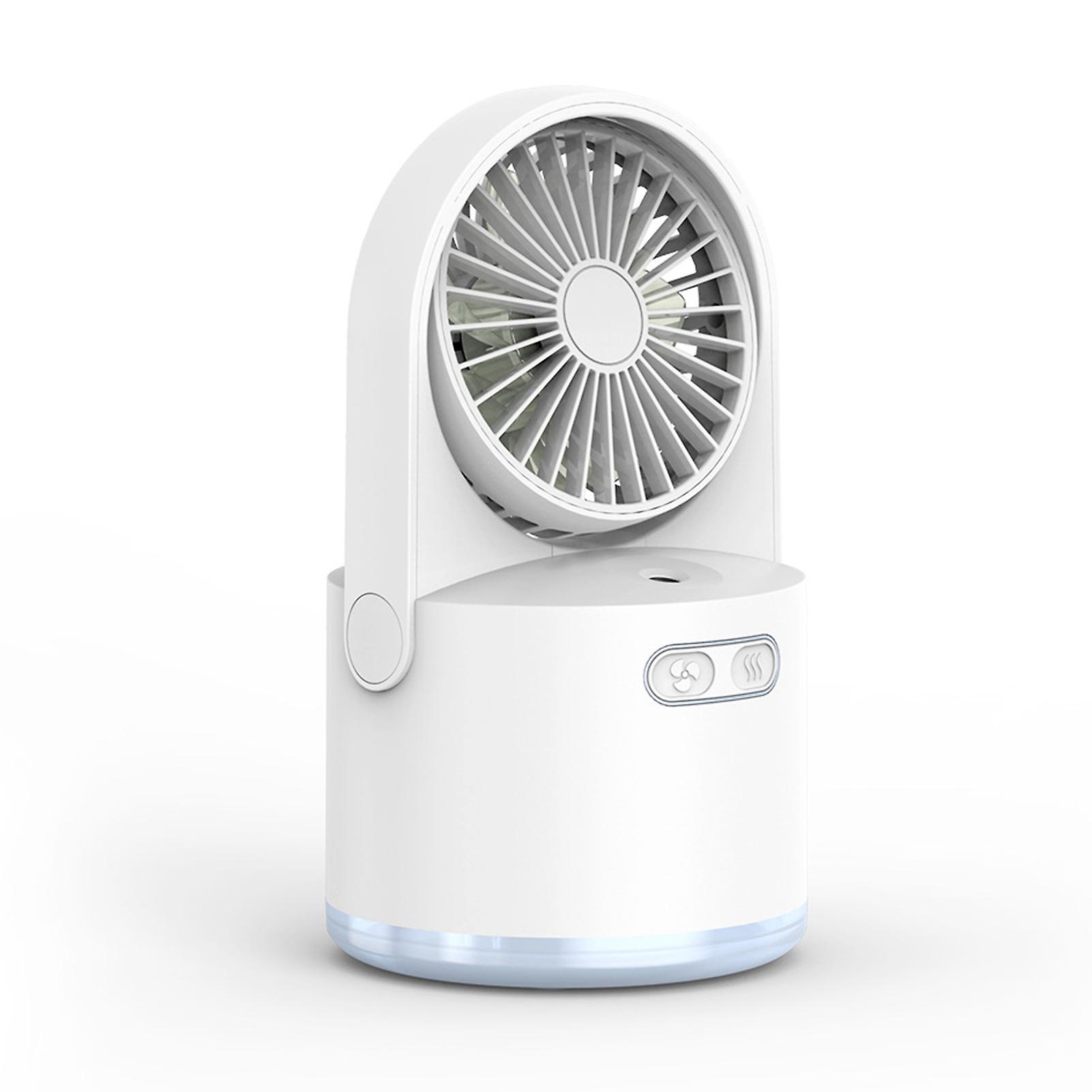 White 300ml Capacity Usb Mini Humidifier With Fan 7 Colors Leds Light Portable Desktop Air Misting Fan 3 Speeds Fan For Bedroom Office Desk Travel Car