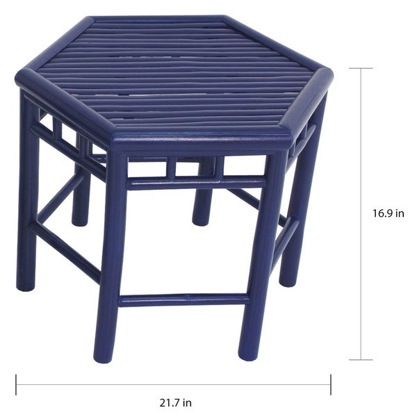 Naukati Bay Royal Blue Bamboo End Tables (Set of 2) by Havenside Home