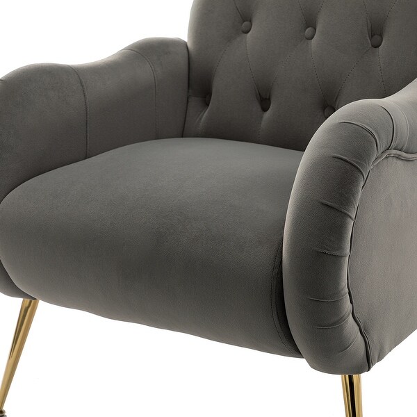 Calymne Modern Upholstered Armchair with Button-tufted Back by HULALA HOME