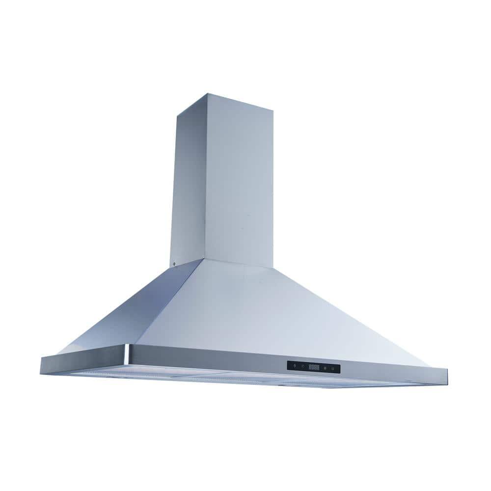 Winflo 36 in 475 CFM Convertible Wall Mount Range Hood in Stainless Steel with Mesh Filters and Touch Sensor Control