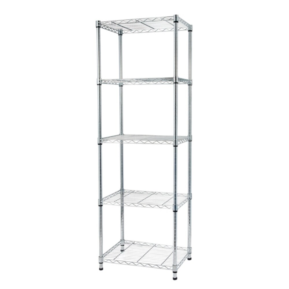 5 Tier Chrome Shelving Unit   (21.65 x 17.72 x 70.87)\