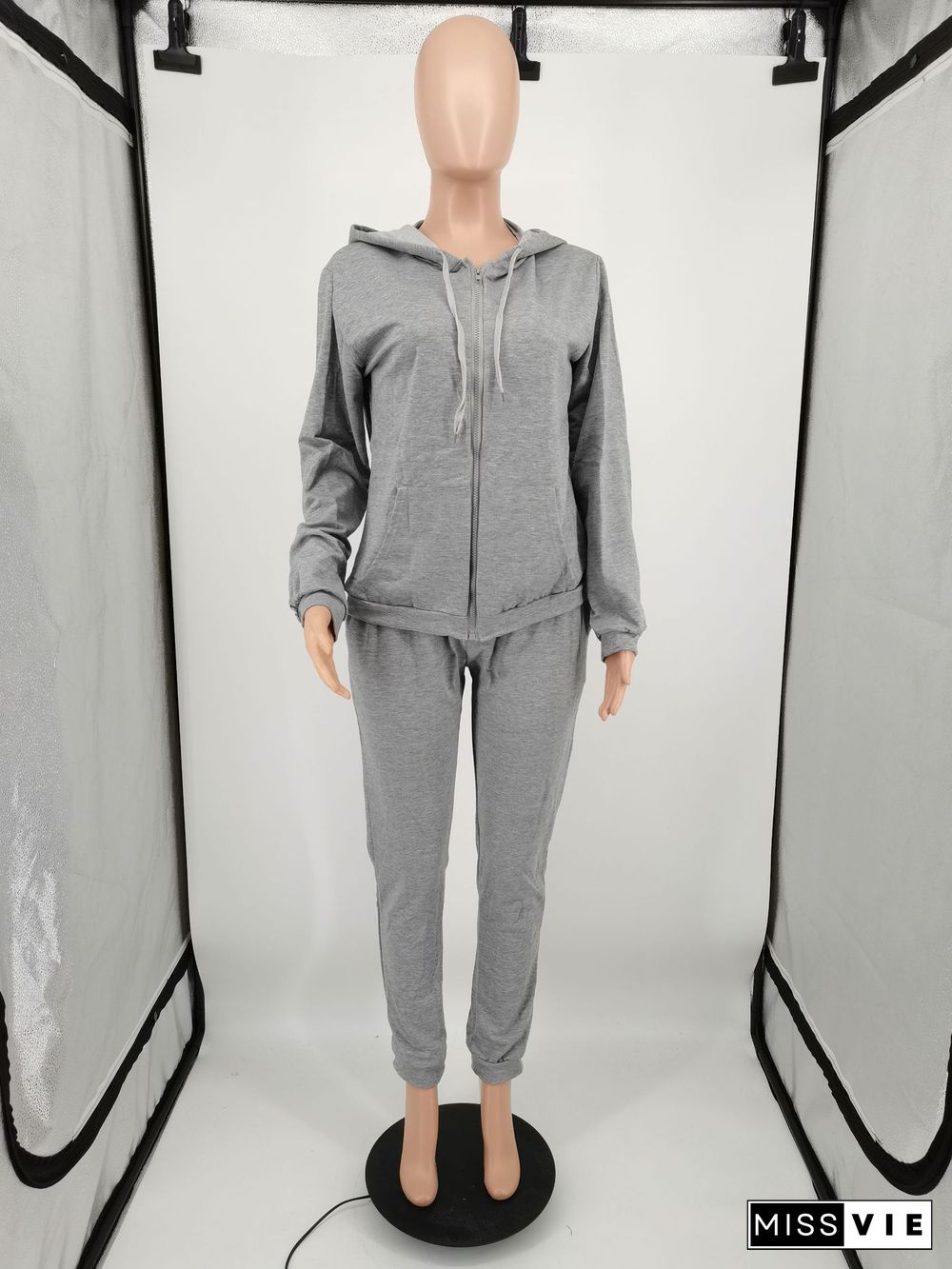 Zipper Hooded Sweatshirts Sport Pants Tracksuit