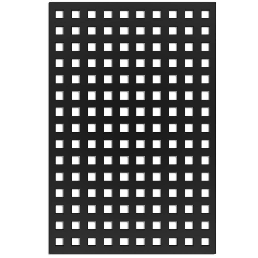 Acurio Latticeworks Square 4 ft. x 32 in. Black Vinyl Decorative Screen Panel 4832PVCBK-SQR