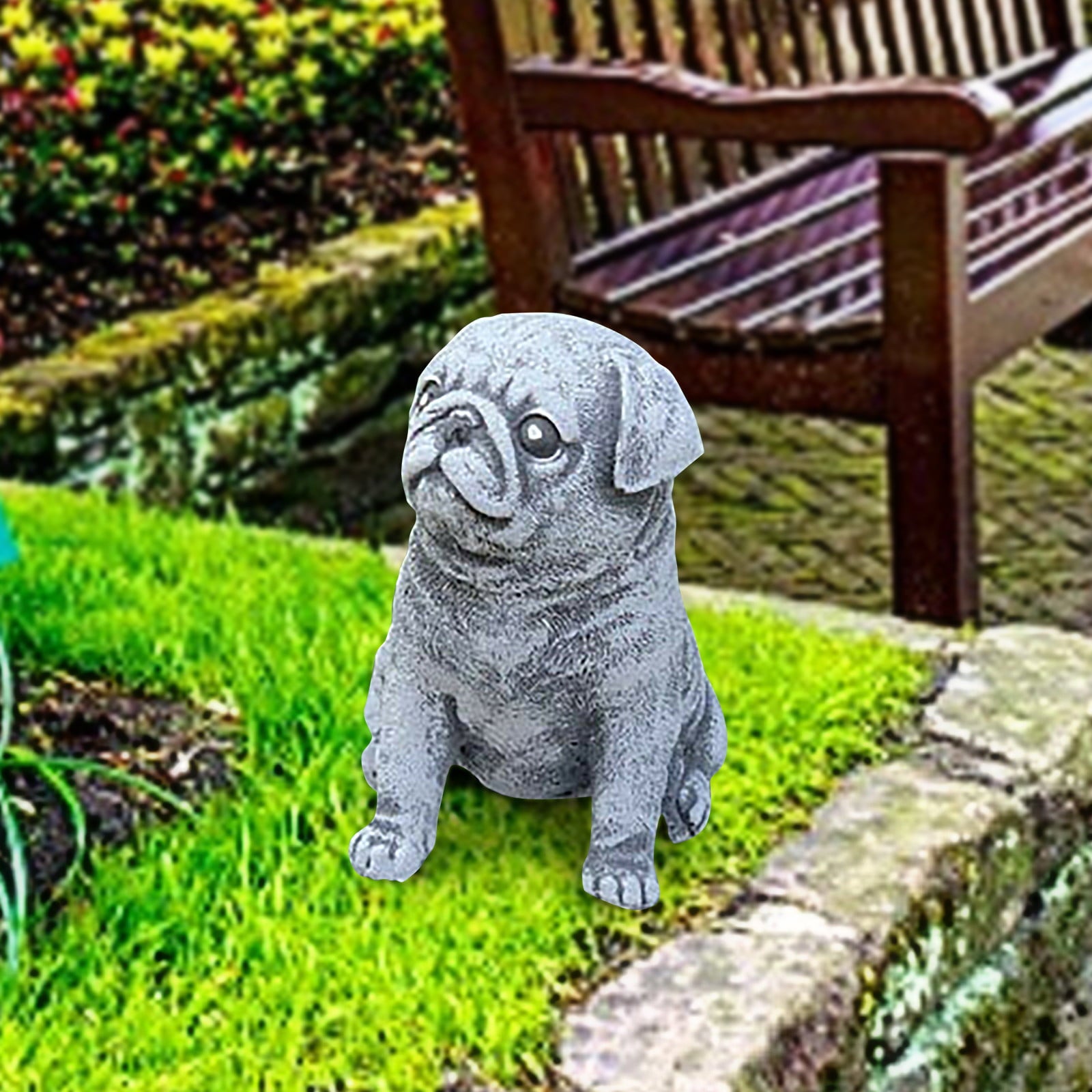 〖Follure〗Statue Garden Decor Pug Statue Garden Decor Resin Crafts Dog Figurines