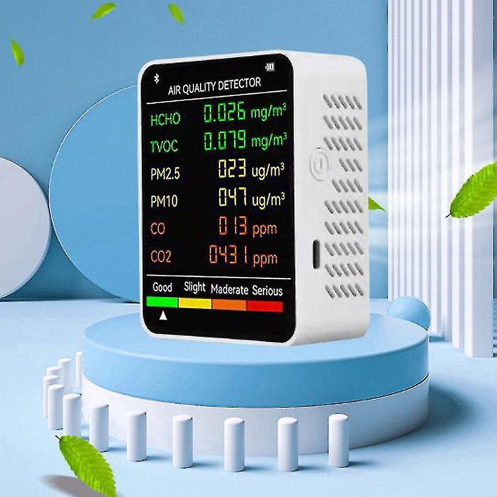 Naiwang 6 In 1 Pm2.5 Pm10 Hcho Tvoc Co Co2 Air Quality Detector Co Carbon Dioxide Formaldehyde Monitor Lcd Large Screen Display