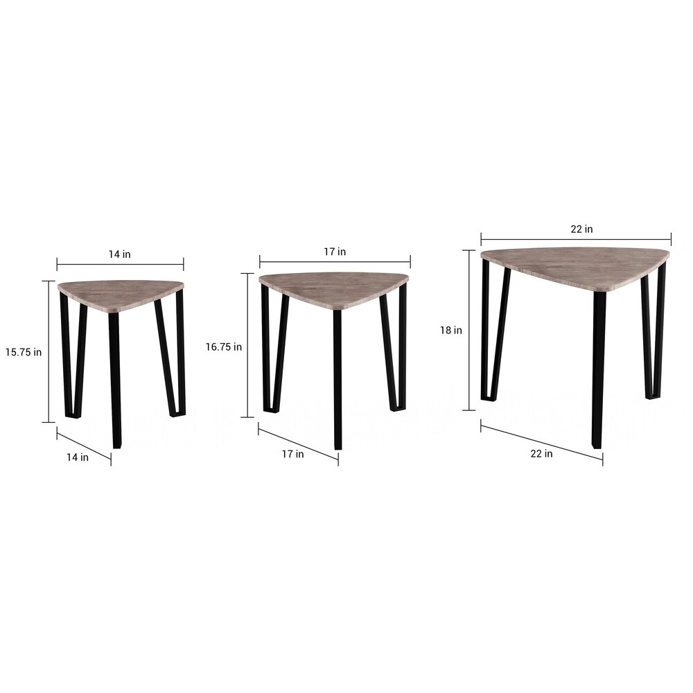 Carson Carrington Mortbol Modern Wood Nesting Tables (Set of 3)