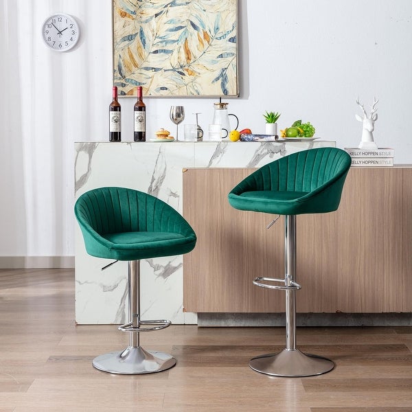 Modern Bar Stools with Back and Footrest， set of 2