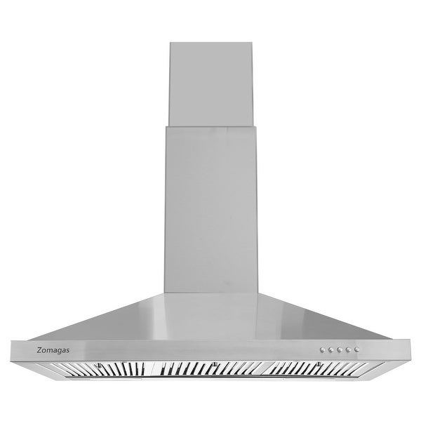 36 in. 450 CFM Ducted Wall Mounted Range Hood in Silver with 3 Filters