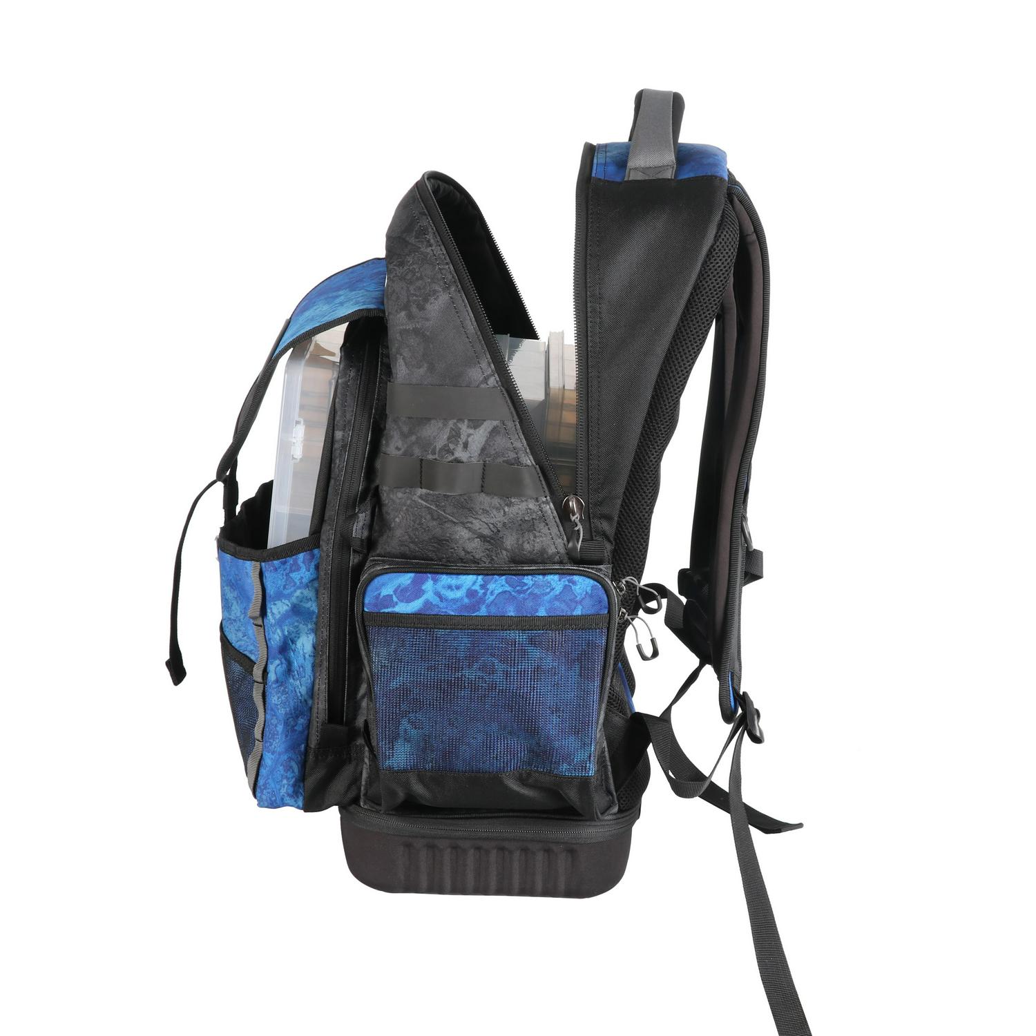 Realtree Adult Unisex Large Pro Fishing Tackle Backpack， Blue， 370