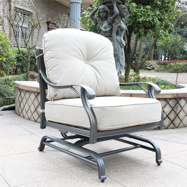 Ventura Cast Aluminum Club Motion Chair with Cushion (Set of 2)