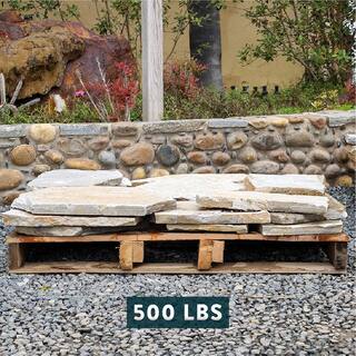 Southwest Boulder  Stone 14 in. x 12 in. x 2 in. 60 sq. ft. Arizona Rosa Natural Flagstone for Landscape Gardens and Pathways 02-0182