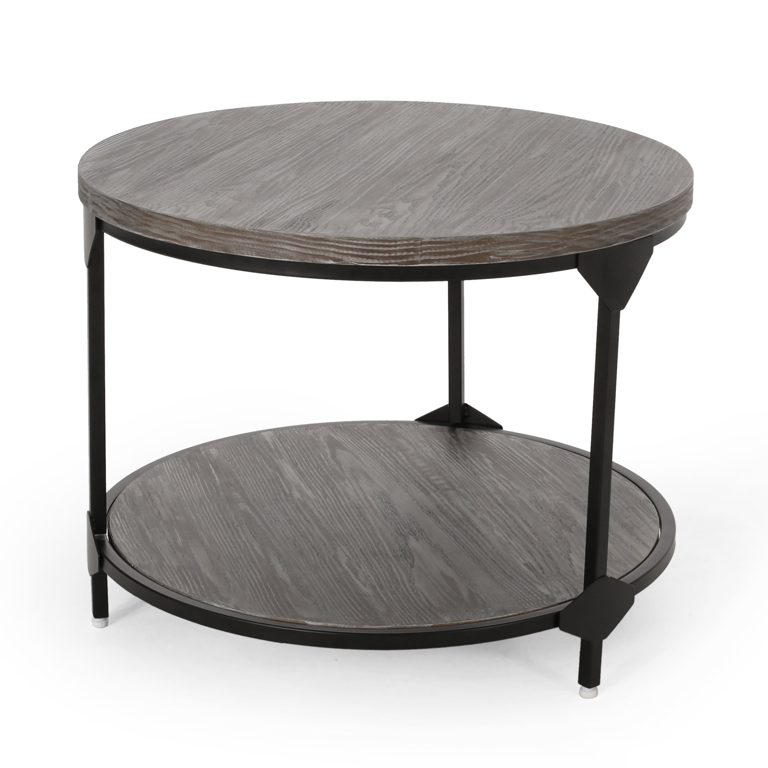 Lenka Modern Industrial Round Coffee Table