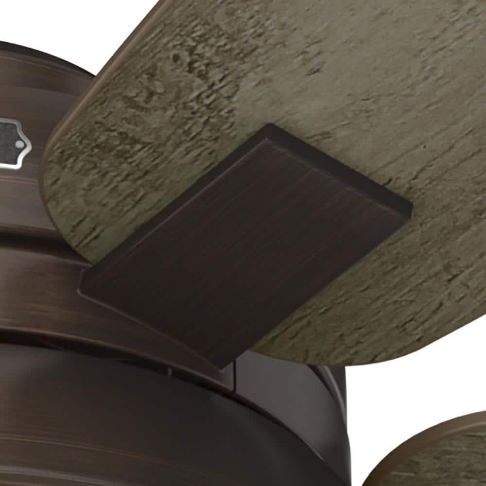 Hunter Coral Bay 52 in IndoorOutdoor Weathered Copper Ceiling Fan with Remote and Light Kit