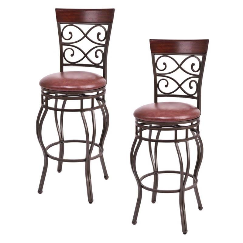 2-Pack 360 Degree Swivel Bar Stools with Back, 30