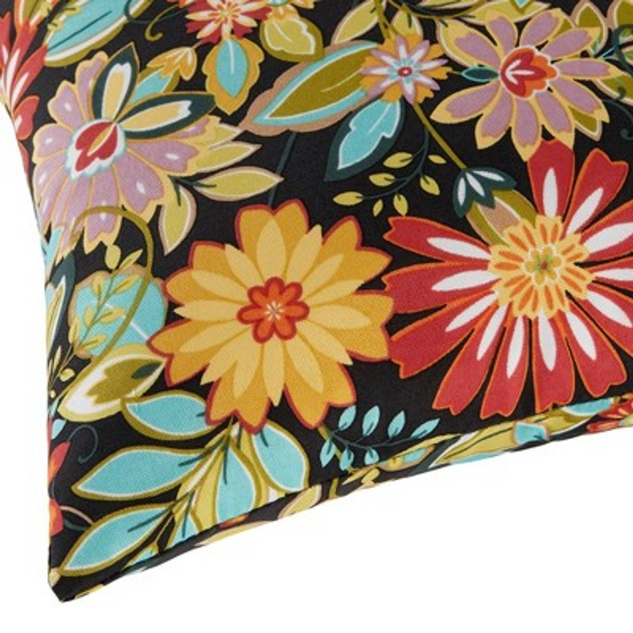 Set of 2 Jungle Floral Outdoor Square Throw Pillows - Kensington Garden