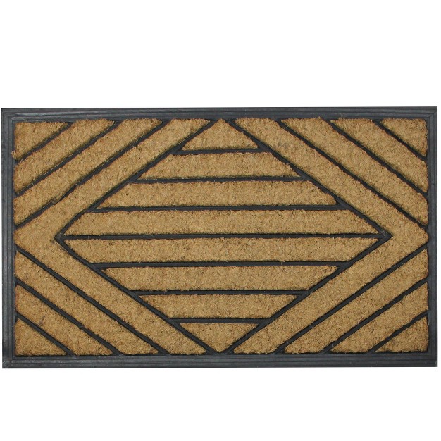 Northlight Black And Brown Diamond Pattern Doormat With Rubber Back 29 X 17