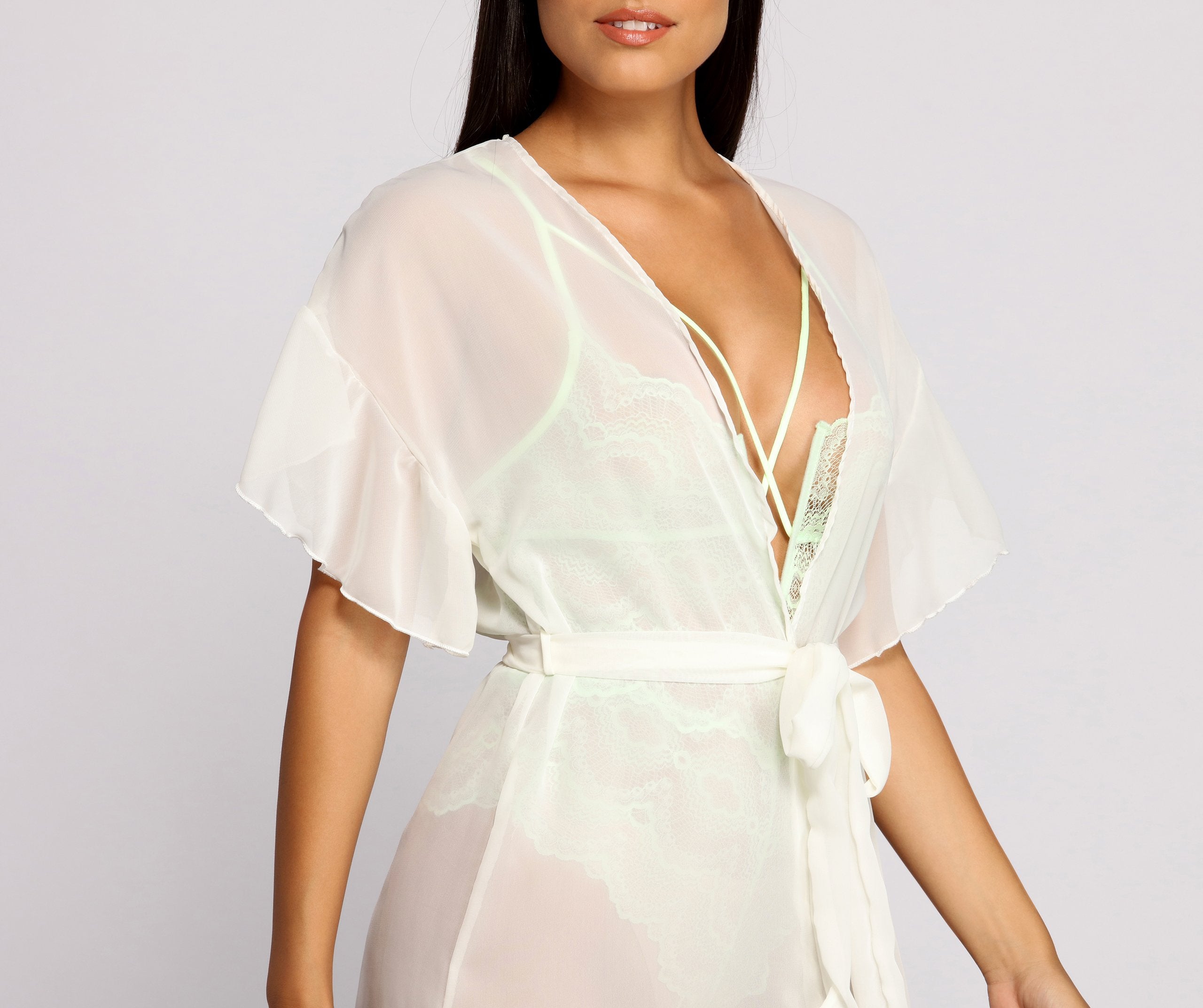 Effortless Beauty Chiffon Belted Kimono